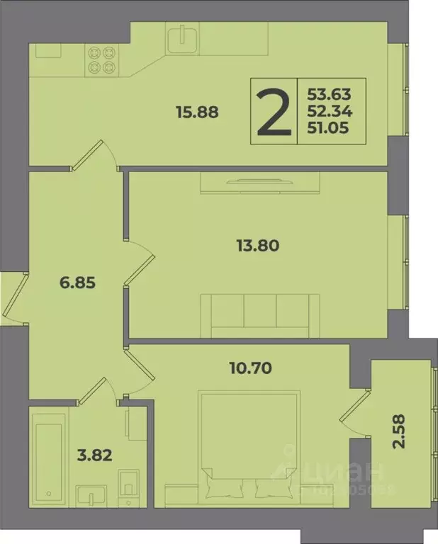 2-к кв. Калининградская область, Калининград Коммунистическая ул. ... - Фото 1