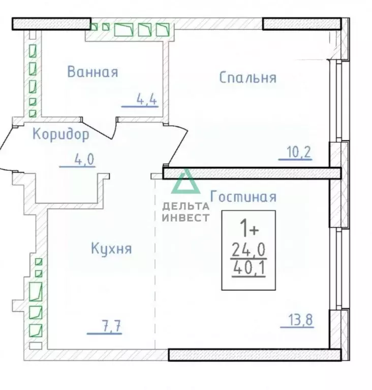 2-к кв. Башкортостан, Уфа ул. Братьев Кадомцевых, 17 (40.1 м) - Фото 2