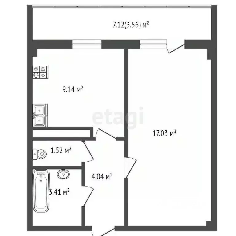 1-к кв. Вологодская область, Вологда Рабочая ул., 1Б (35.3 м) - Фото 1