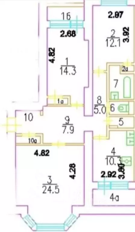 3-к кв. Москва 1-я Тверская-Ямская ул., 7 (86.0 м) - Фото 2