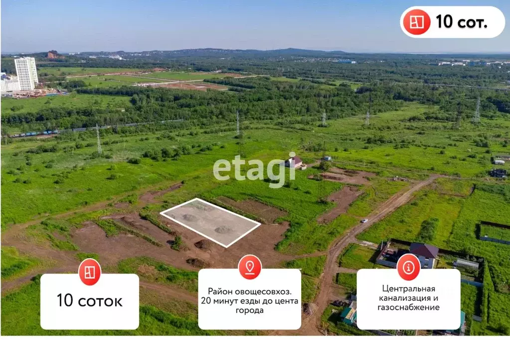 Участок в Хабаровский край, Хабаровск Рельефная ул., 6 (10.2 сот.) - Фото 1