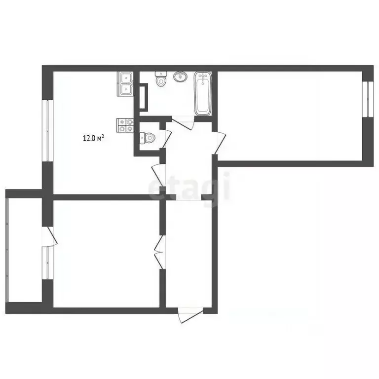 2-к кв. Челябинская область, Челябинск Звенигородская ул., 52 (64.3 м) - Фото 0