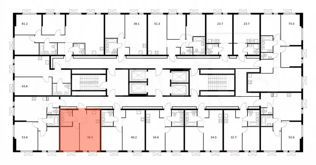 1-к. квартира, 37,1м, 23/33эт. - Фото 1