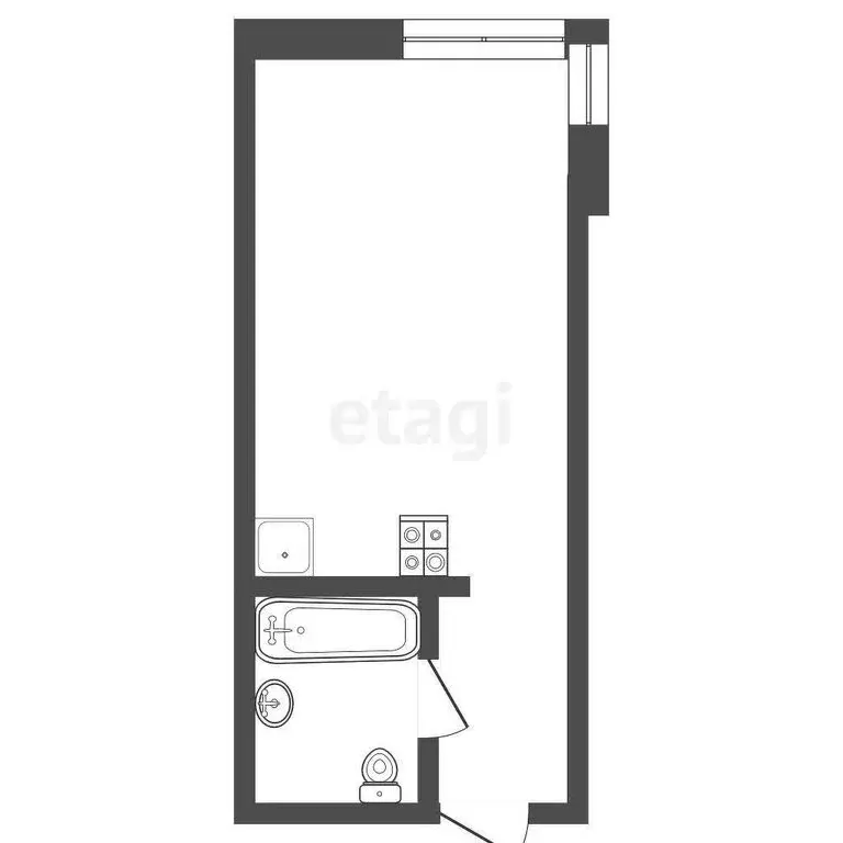 Квартира-студия: Топки, микрорайон Солнечный, 14 (28.1 м) - Фото 1