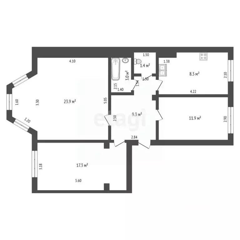 3-к кв. Мордовия, Саранск ул. Титова, 22 (75.0 м) - Фото 2
