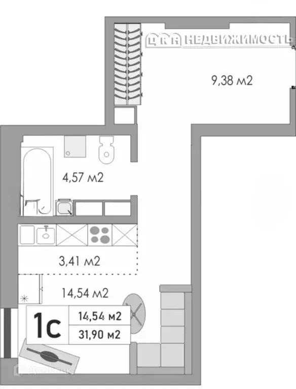 1-комнатная квартира: Оренбург, Яицкая улица, 11 (31.9 м) - Фото 0