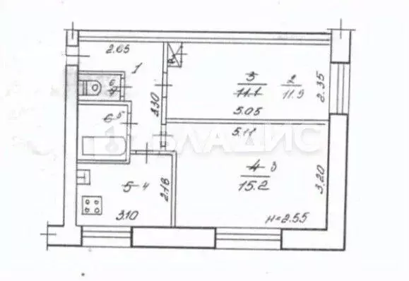 2-к кв. Волгоградская область, Волгоград ул. Байдакова, 9А (42.1 м) - Фото 2