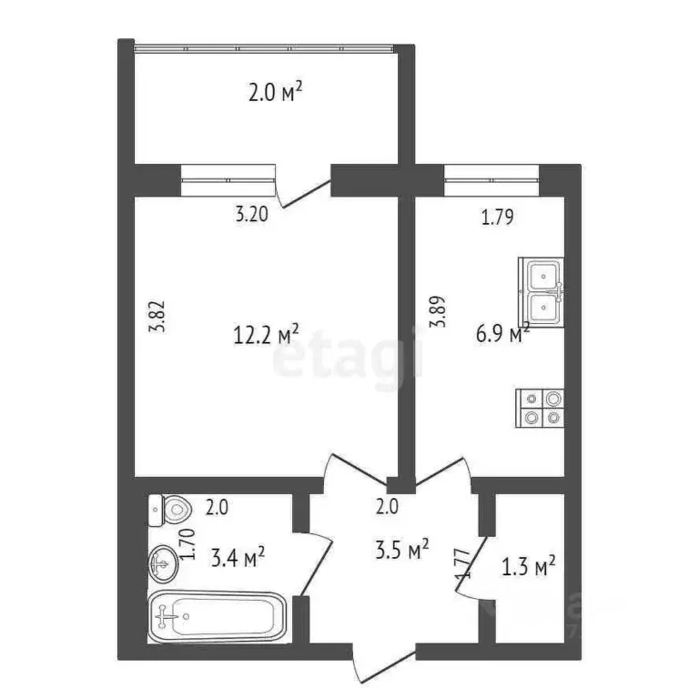 1-к кв. Башкортостан, Стерлитамакский район, Алатанинский сельсовет, ... - Фото 2