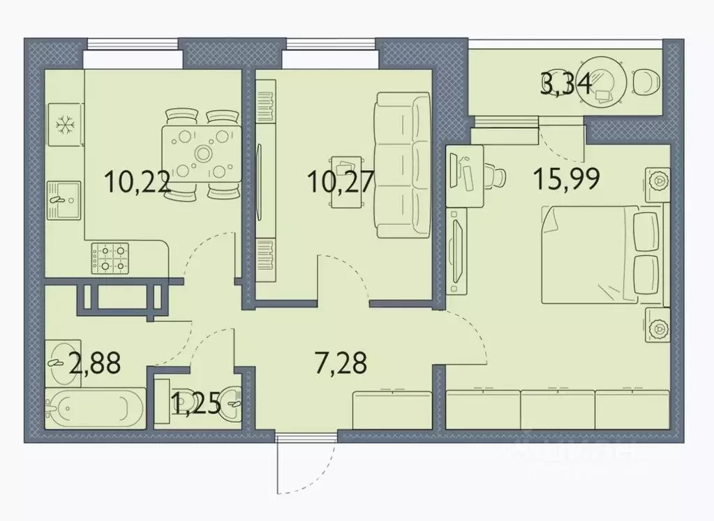 2-к кв. Брянская область, Брянск просп. Станке Димитрова, 67к7 (48.6 ... - Фото 1
