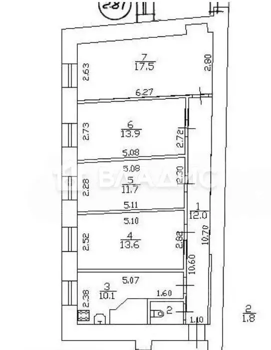 4-к кв. Санкт-Петербург Малая Московская ул., 4 (80.6 м) - Фото 2