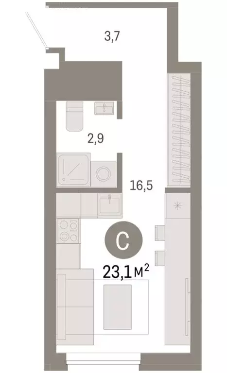 Квартира-студия: Екатеринбург, жилой район Эльмаш, Механический ... - Фото 1