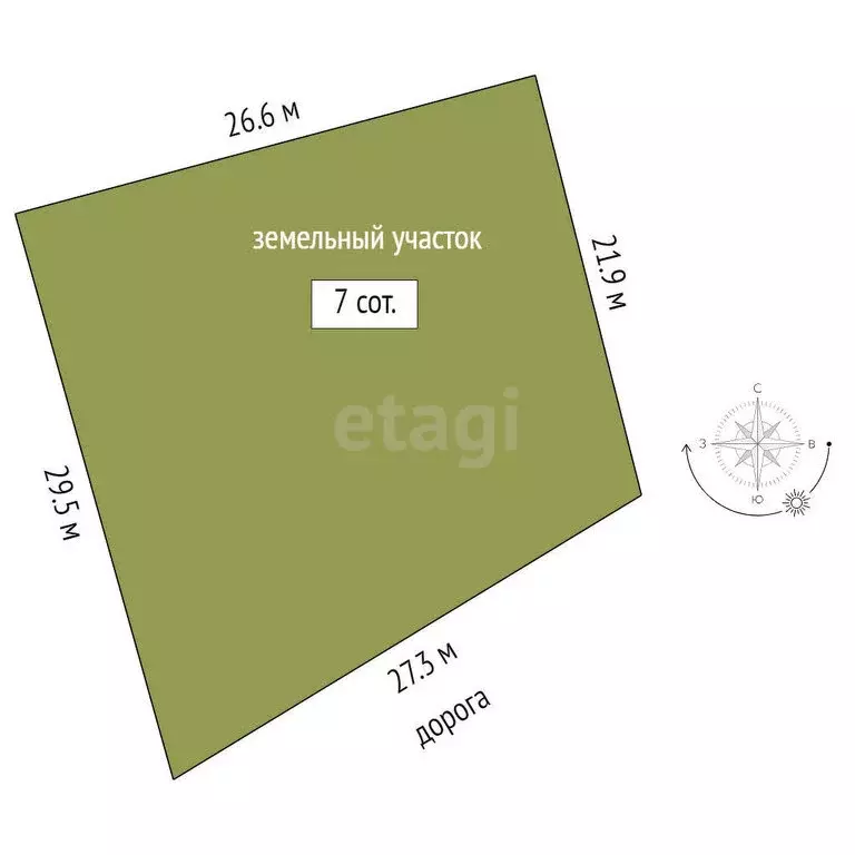 Участок в Петровский, Лунная улица (7 м) - Фото 1