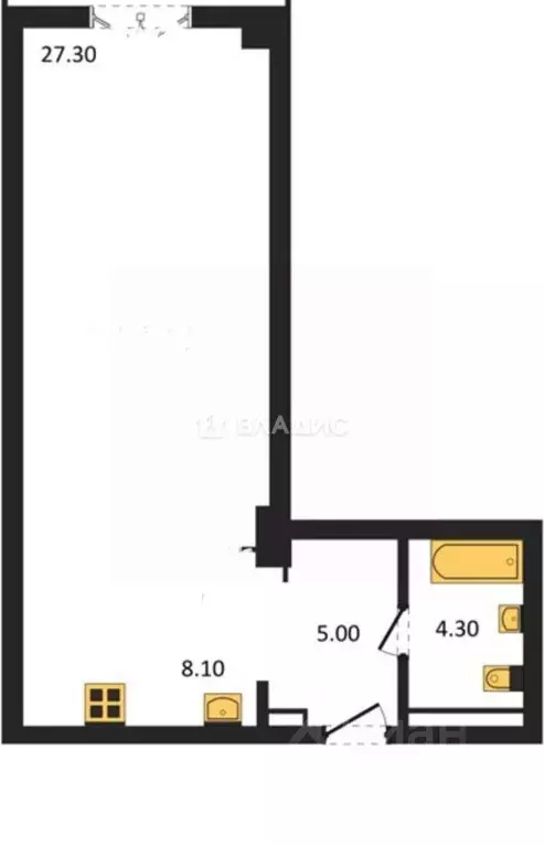 Студия Пензенская область, Пенза ул. 65-летия Победы, 31 (39.8 м) - Фото 2