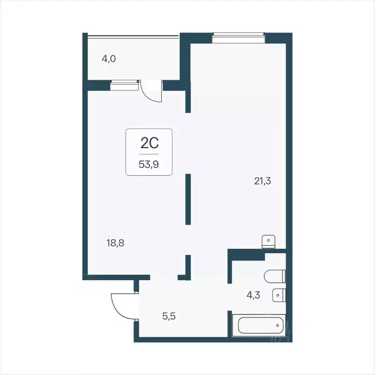 2-к кв. Новосибирская область, Новосибирск Кедровая ул., 80/3 (53.9 м) - Фото 0