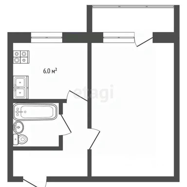 1-к кв. Ставропольский край, Кисловодск Широкая ул. (31.7 м) - Фото 2