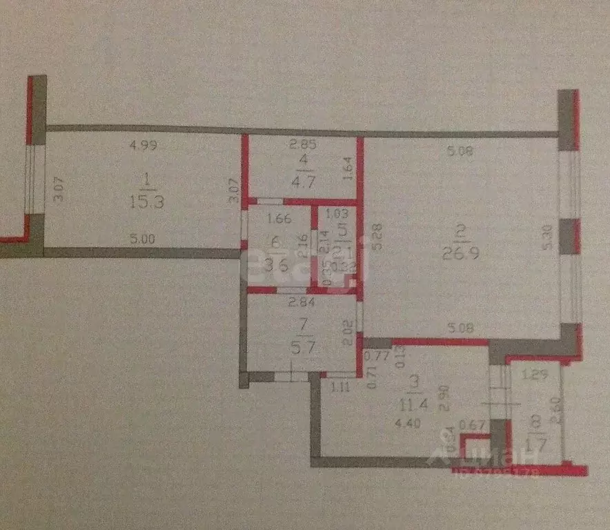 3-к кв. Татарстан, Казань ул. Сибгата Хакима, 41 (72.0 м) - Фото 1