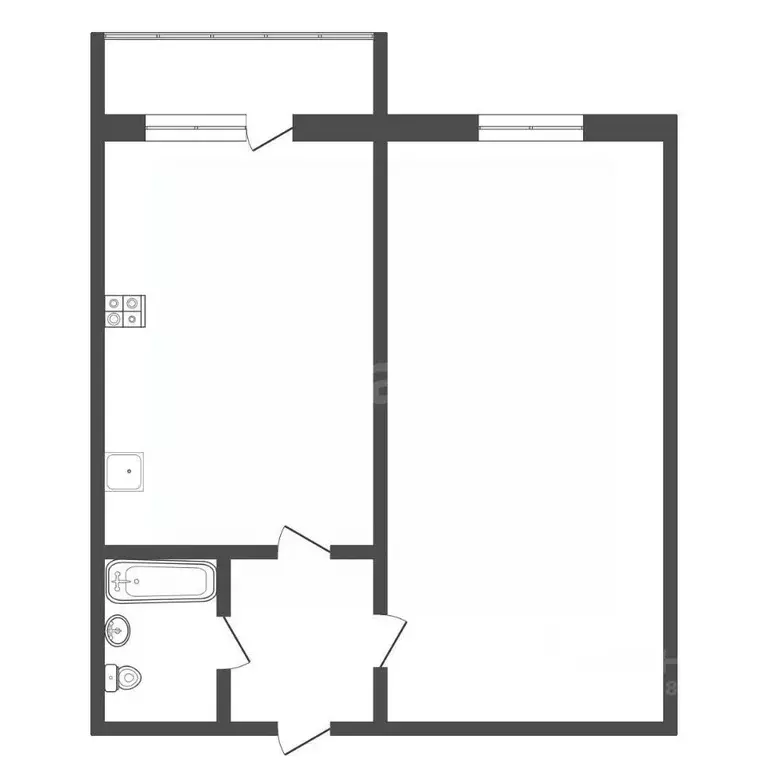 1-к кв. Тульская область, Ефремов Комсомольская ул., 81 (27.0 м) - Фото 1