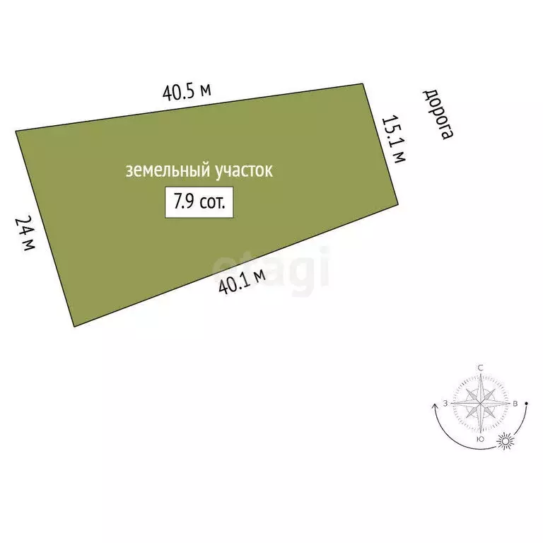 Участок в Отрадное, Виноградная улица (7.86 м) - Фото 1