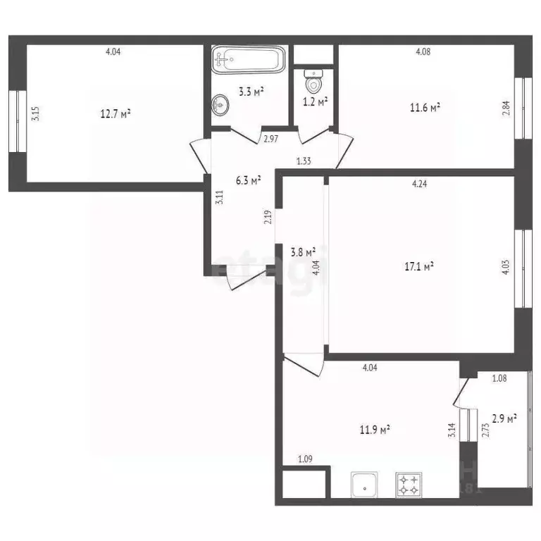 3-к кв. Ростовская область, Ростов-на-Дону ул. Жданова, 21Б (70.0 м) - Фото 0