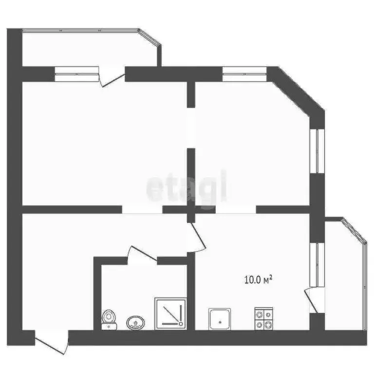 2-комнатная квартира: Ишим, улица Карла Маркса, 58А (53 м) - Фото 1