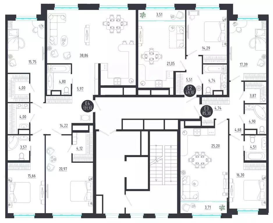 3-к кв. Тульская область, Тула  (131.92 м) - Фото 1