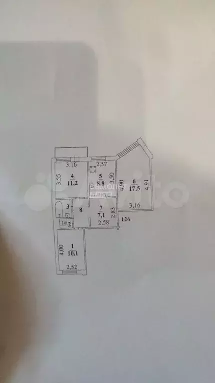 3-к. квартира, 62,6 м, 5/9 эт. - Фото 0