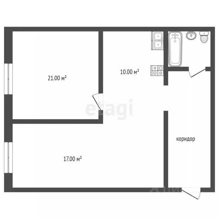 Комната Тюменская область, Тюмень ул. Республики, 229 (35.4 м) - Фото 2
