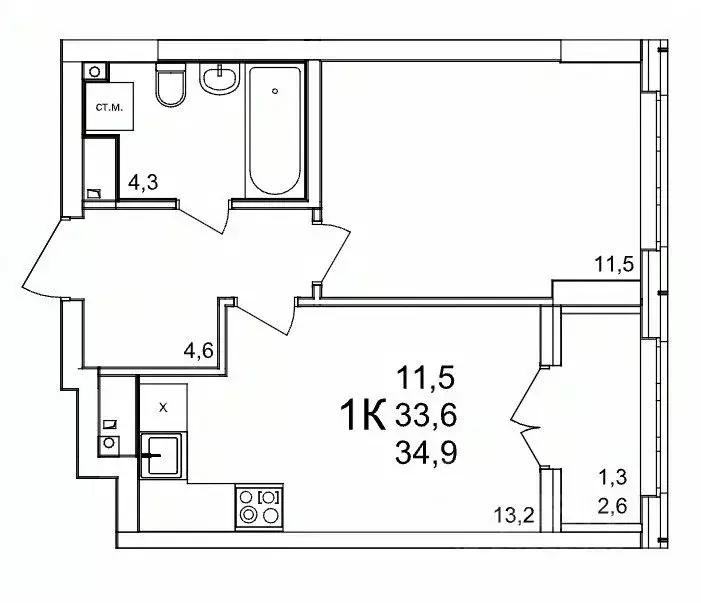 1-к кв. Нижегородская область, Нижний Новгород д. Анкудиновка, КМ ... - Фото 1