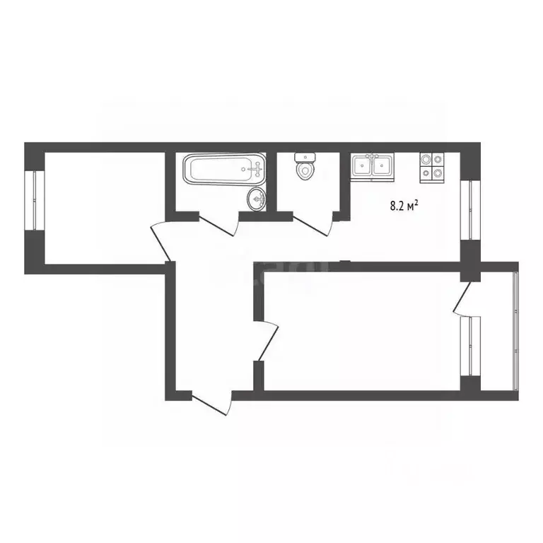 2-к кв. Челябинская область, Челябинск ул. Горького, 30 (54.3 м) - Фото 2