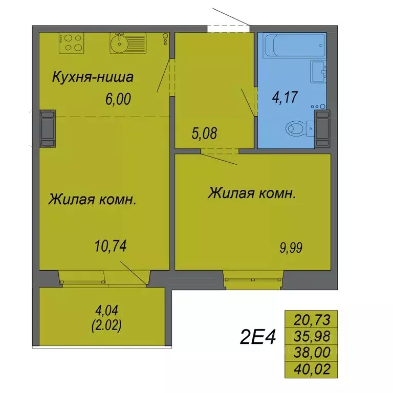 2-к кв. Хабаровский край, Хабаровск Совхозная ул., 73/5 (40.02 м) - Фото 0