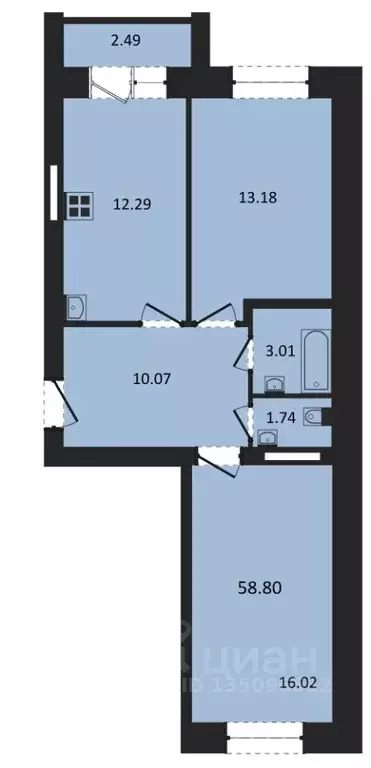 2-к кв. Марий Эл, Медведевский район, Пекшиксолинское с/пос, пос. ... - Фото 1