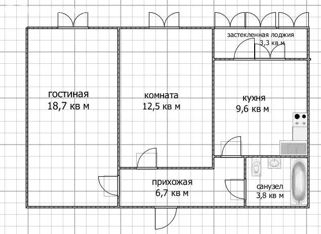 2-комнатная квартира: Уфа, улица Кирова, 130 (52.2 м) - Фото 2