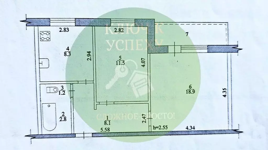 2-к кв. Волгоградская область, Волгоград ул. Военный городок, 9 (50.8 ... - Фото 1
