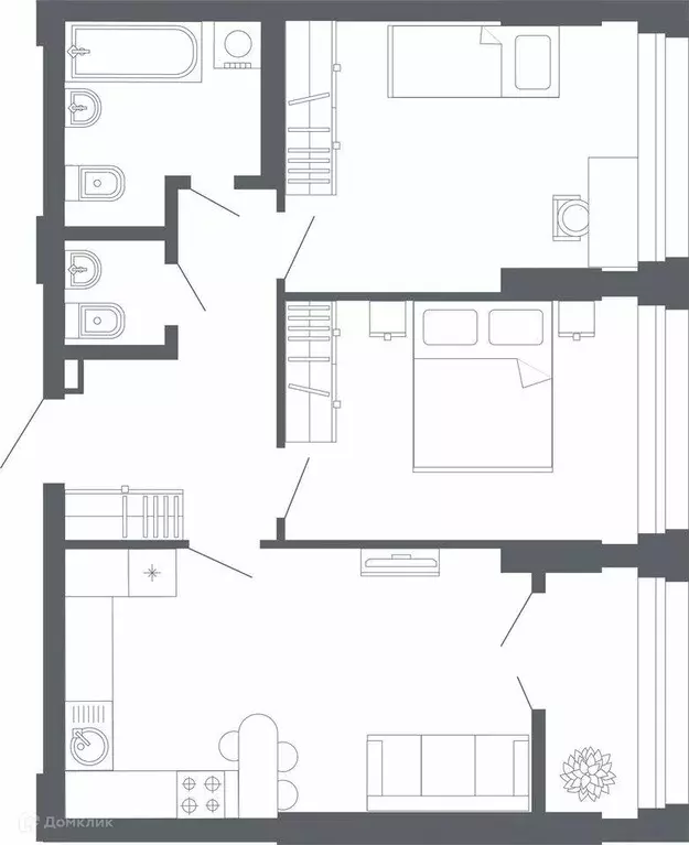Продаётся 2-к квартира, 63.9 м - Фото 0