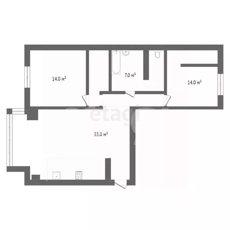 2-к кв. Севастополь ул. Колобова, 20 (68.0 м) - Фото 2