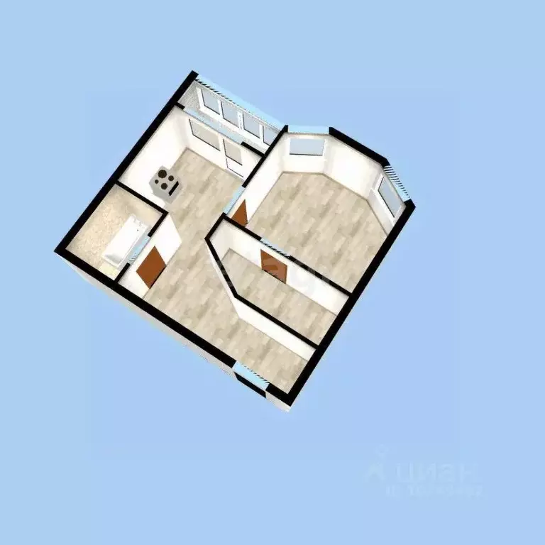 1-к кв. Башкортостан, Уфа ул. Генерала Кусимова, 15 (46.0 м) - Фото 2