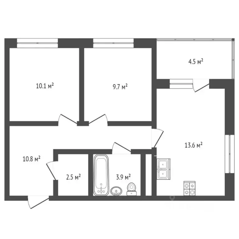 2-к кв. Тюменская область, Тюмень Дамбовская ул., 29к1 (50.8 м) - Фото 2