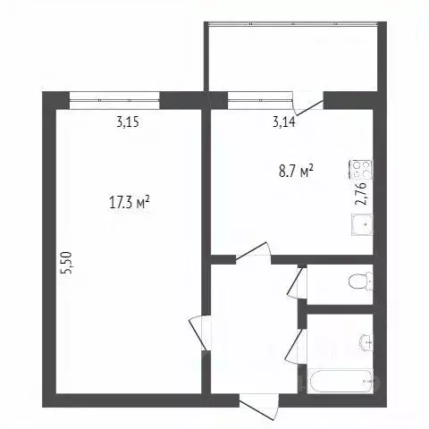 1-к кв. Белгородская область, Белгородский район, Разумное рп ул. ... - Фото 2