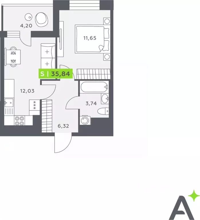 1-к кв. Ленинградская область, Всеволожский район, Заневское городское ... - Фото 1