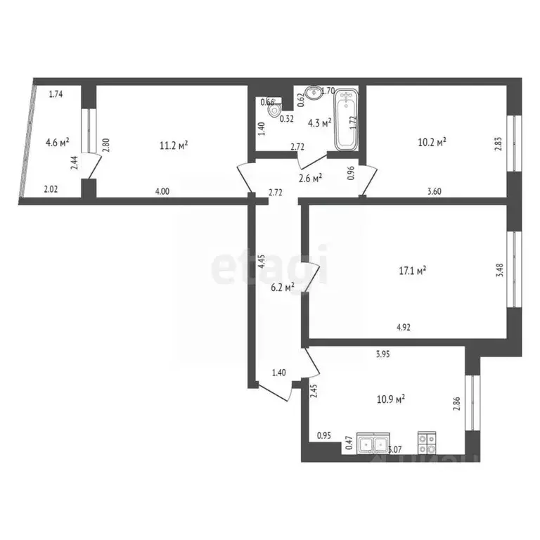 3-к кв. Оренбургская область, Оренбург ул. Чкалова, 37 (63.0 м) - Фото 1