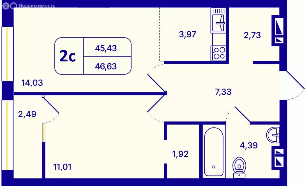 2-комнатная квартира: Новосибирск, Кировский район, Северо-Чемской ... - Фото 1