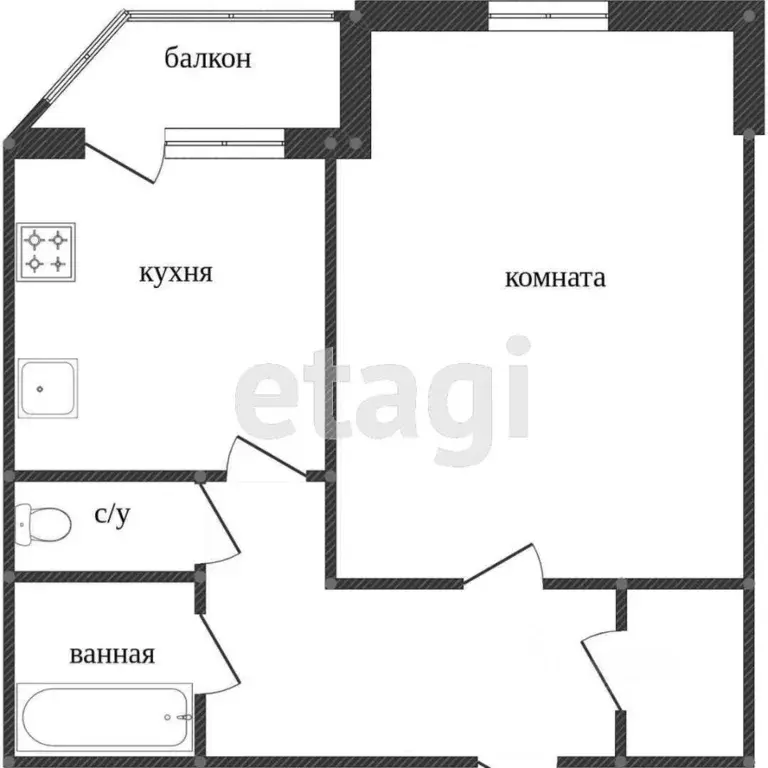 1-к кв. Ханты-Мансийский АО, Сургут Пролетарский просп., 10 (44.0 м) - Фото 0