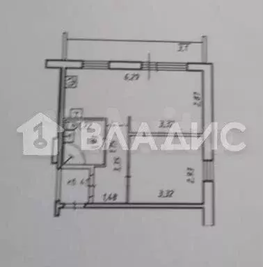 2-к. квартира, 33,9 м, 9/9 эт. - Фото 0