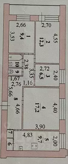 4-к кв. Липецкая область, Липецк Московская ул., 47 (72.0 м) - Фото 2