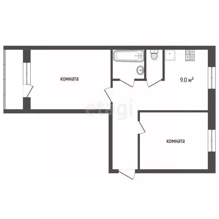 2-к кв. Ямало-Ненецкий АО, Муравленко ул. 70 лет Октября, 22 (52.0 м) - Фото 1