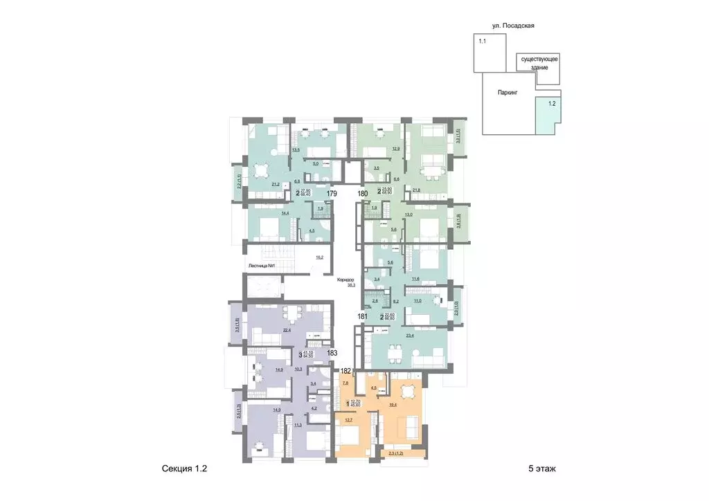 2-комнатная квартира: Екатеринбург, Посадская улица, 26 (68.4 м) - Фото 2