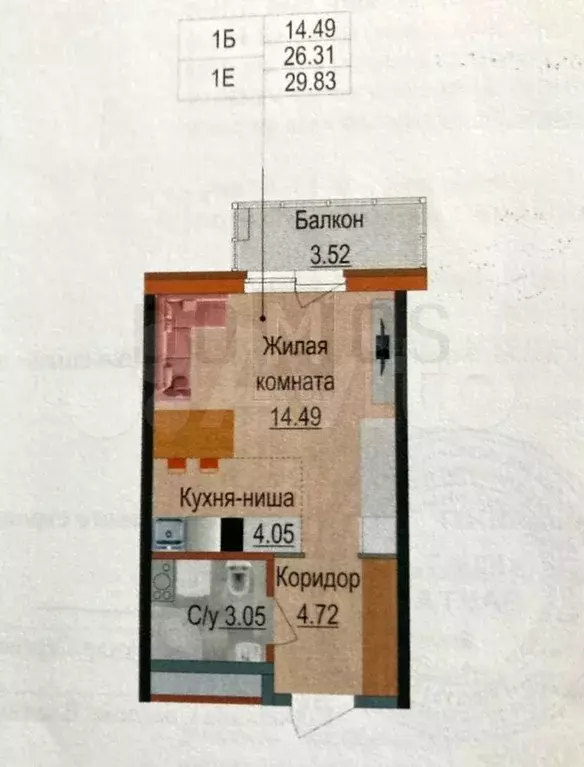 Квартира-студия, 30 м, 10/25 эт. - Фото 0