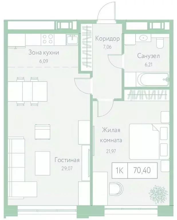 1-к кв. Хабаровский край, Хабаровск Доступный пер., 14 (70.4 м) - Фото 1