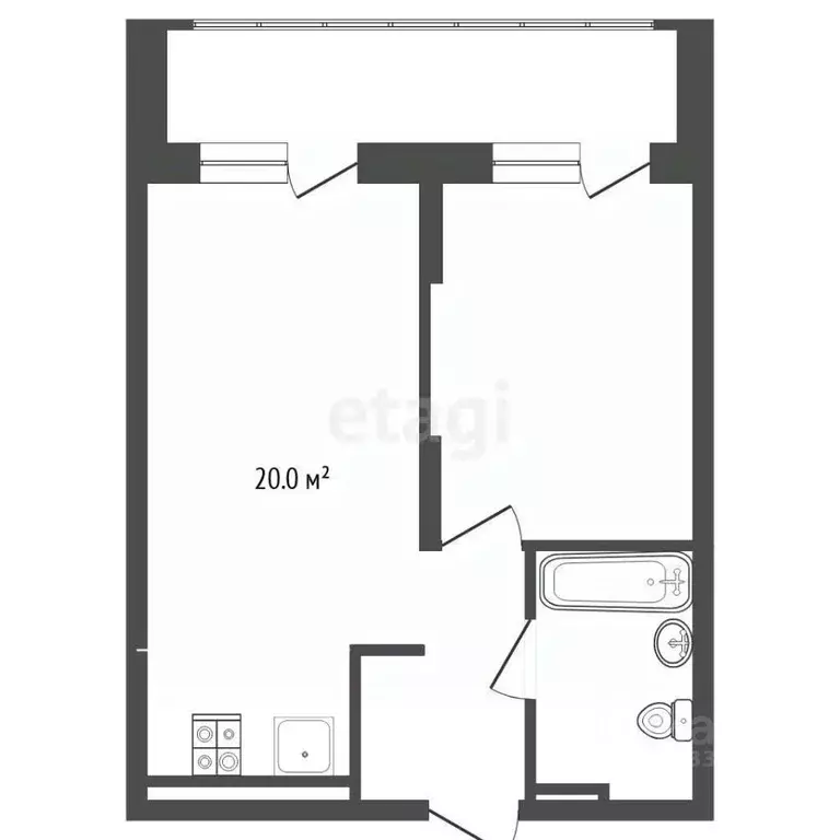 1-к кв. Тюменская область, Тюмень ул. Василия Малкова, 19 (37.7 м) - Фото 2