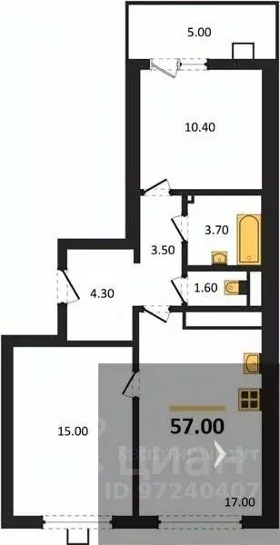 2-к кв. Воронежская область, Воронеж ул. Шибилкина, 5 (57.0 м) - Фото 0